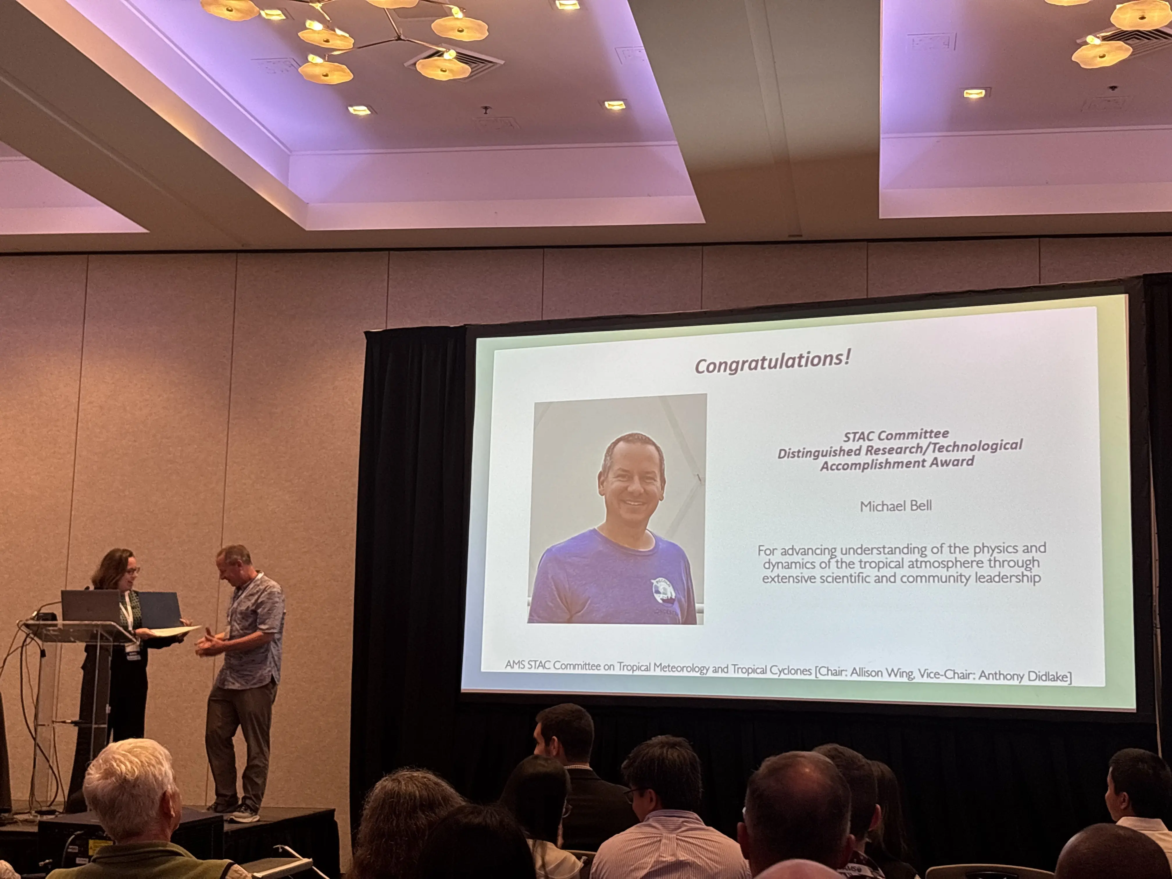 Michael Bell receiving award